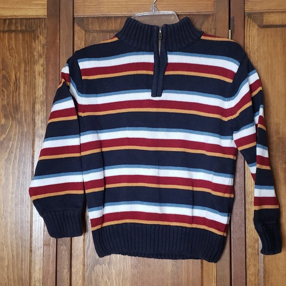 Gymboree 1/4 Zip Striped Sweater Sz S(5-6)